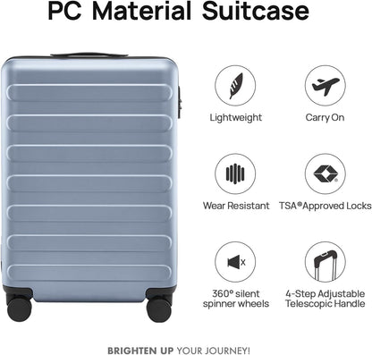Carry on Luggage 22 X 14 X 9 Airline Approved, 20 Inch Luggage for 3-5 Days Travel, Double Spinner Wheels, 100% Hardshell PC, TSA Lock (03-Shadow (Basic), Carry-On 20-Inch)