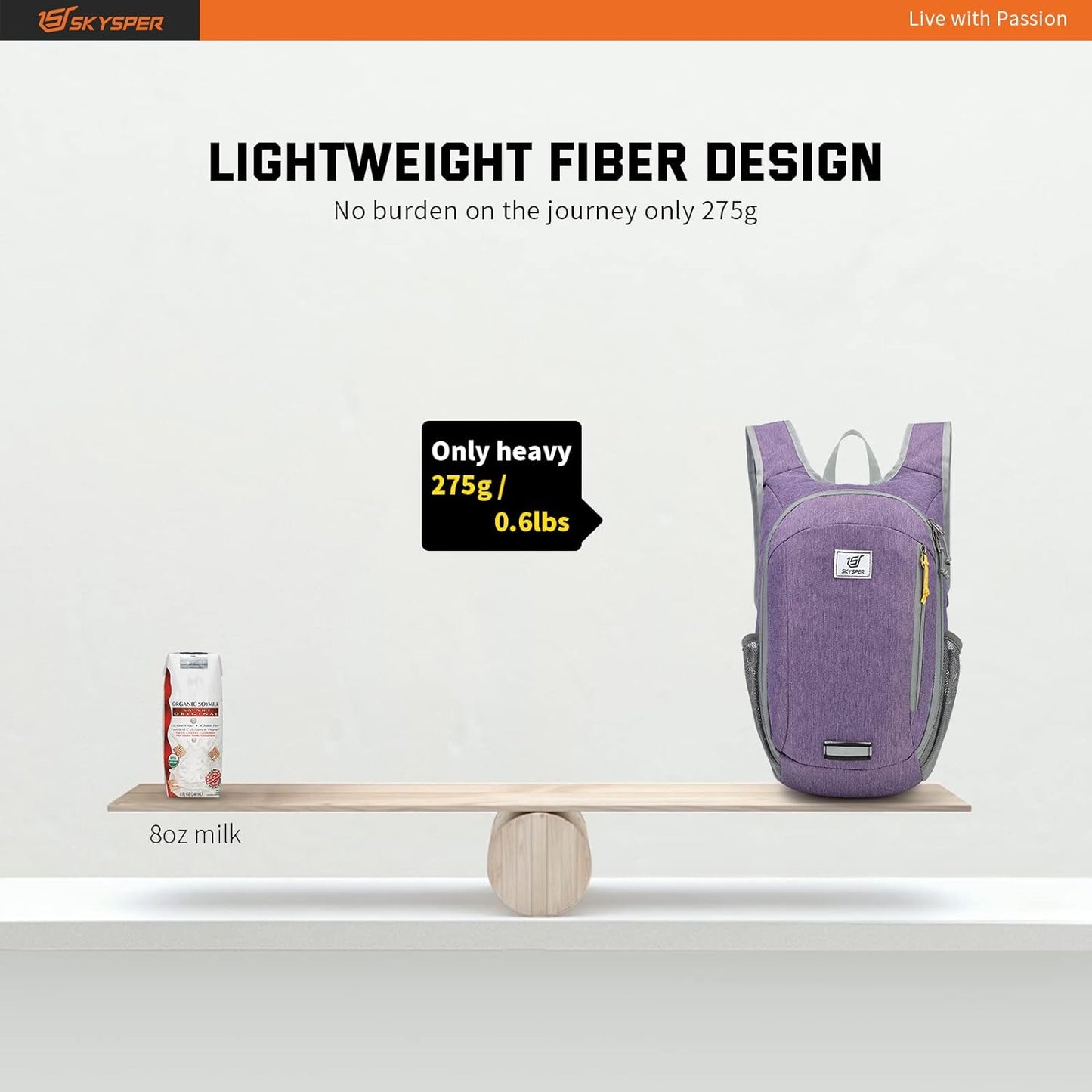 SKYSPER Small Daypack 10L Hiking Backpack Packable Lightweight Travel Day Pack for Women Men