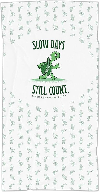 Sprints Athletic Running Towel, Full-Sized, Car Seat Cover - Moisture Wicking (Slow Days Still Count)