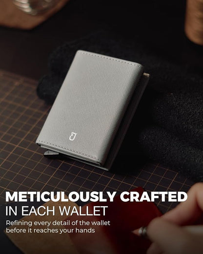 Jenoss Smart Wallet For Men & Women: Full Grain Leather, Handcrafted, Slide - Image 4