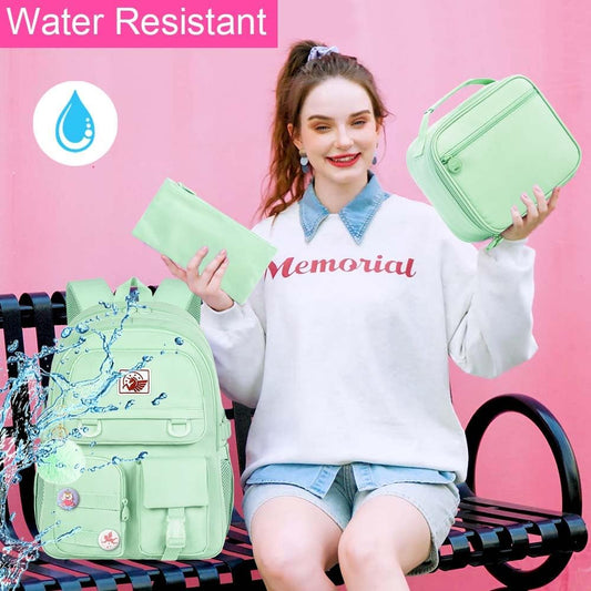 CCJPX Girls Backpack, 16 inch School Laptop Bag College Bookbag, Anti Theft Daypack for Teens Girls Students Women