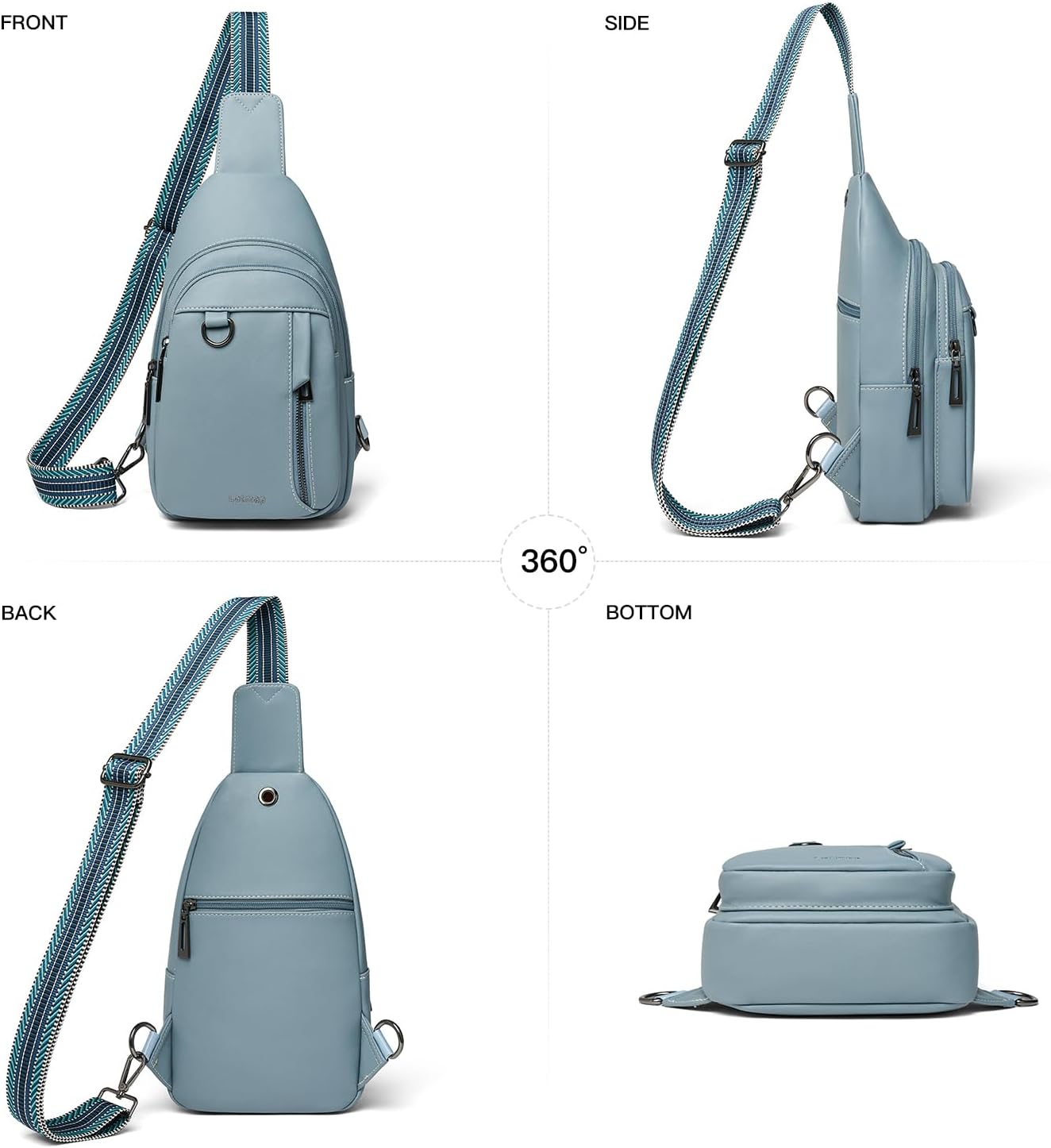 7L Sling Bag for Women Men Leather Small Sling Backpack Daypack Anti Theft Fanny Pack Crossbody Purse Travel