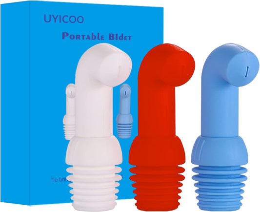 3 Pack Portable Bidet for Toilet, Travel, Hiking, Camping, Compatible with Every Bottle, Shattaf Bidet Sprayer