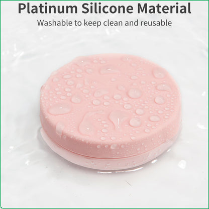 2 Pack Small Pill Box,3 Compartment Round Silicone Travel Pill Box for Purse Pocket, Waterproof Portable Compact Medicine Holder for Vitamin, Cod Liver Oil, Supplement (Red+Pink)