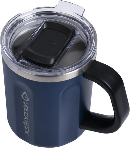 16oz Coffee Mug, Vacuum Insulated Camping Mug with Lid, Double Wall Stainless Steel Travel Tumbler Cup, Coffee Thermos Outdoor, Great for Any Beverage (Navy Blue)