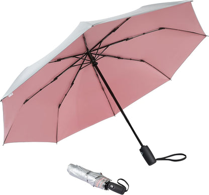 G4Free UPF 50+ UV Protection Large Travel Umbrella 42/46 Inch Auto Open Close Windproof Sun Blocking Umbrella