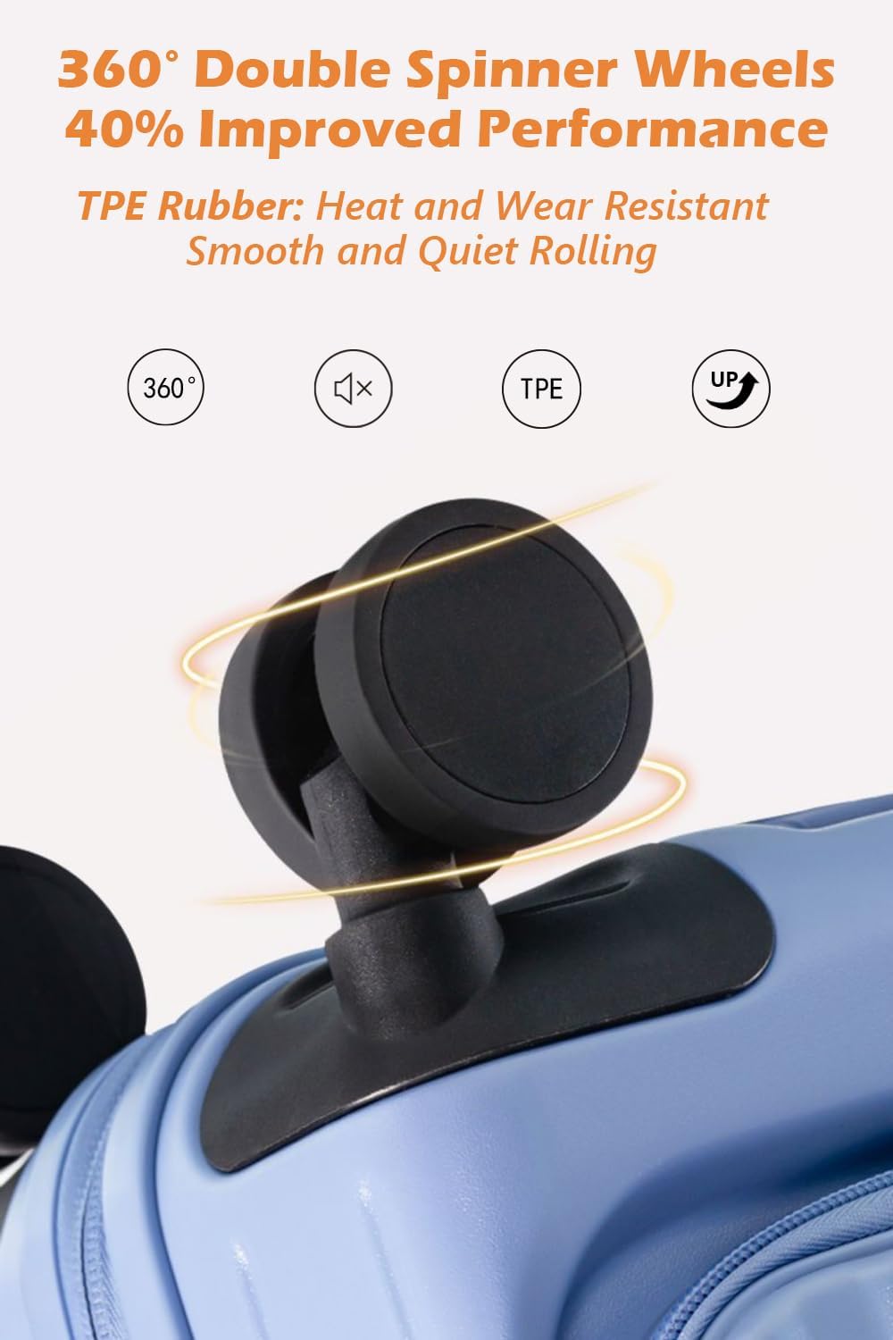 HotWay 24 Inch Expandable Checked Luggage with Cup Holder, Hardside TSA Approved Luggage with Spinner Wheels, Top Opening Suitcase For Travel, Gray