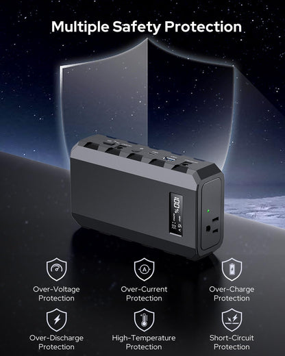 Apowking Power Bank with AC Outlet,65W Portable Laptop Battery Bank Fast Charging,88.8Wh/24000mah Power Station for Outdoor Camping PowerBank Travel Home Power Backup