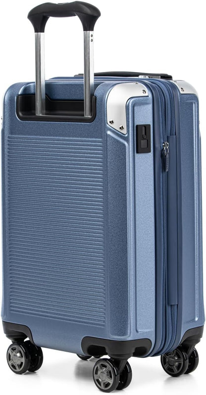 Travelpro Platinum Elite Hardside Expandable Carry on Luggage, 8 Wheel Spinner, TSA Lock, Hard Shell Polycarbonate Suitcase, Dark Sky Blue, Compact Carry On 20-Inch