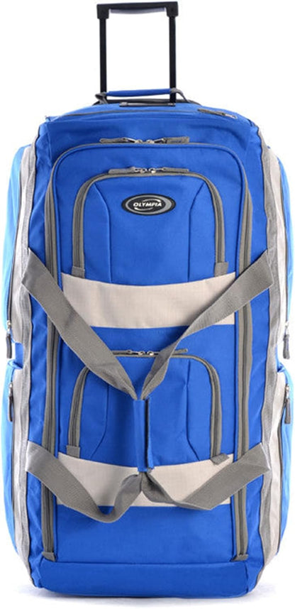 Olympia U.S.A. 29 inch Jumbo Size 8 Pockets Wheeled Rolling Duffel Bag Water Resistant Luggage Lightweight Travel Suitcase with Retractable Handle