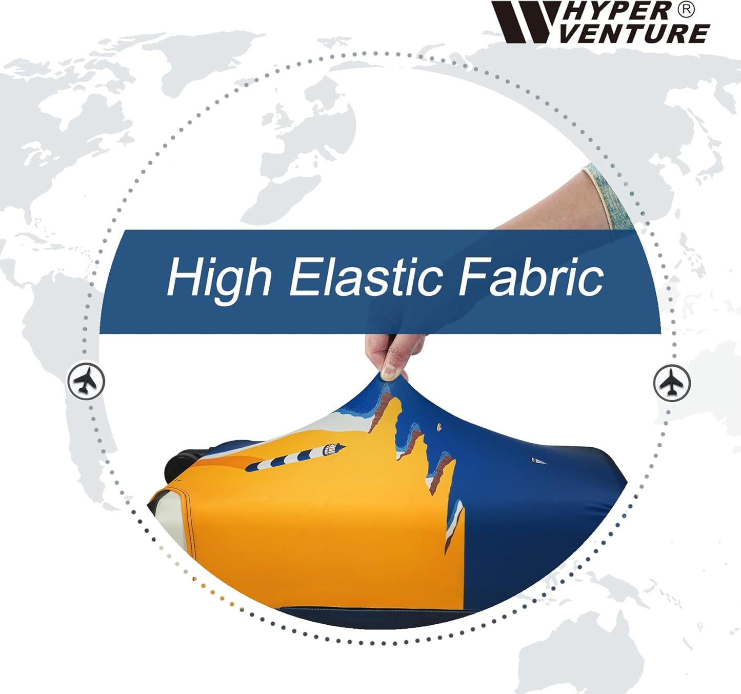 HYPER VENTURE Washable Luggage Cover - Fashion Suitcase Protector Fits 27-30 Inch Luggage (Lighthouse, L)