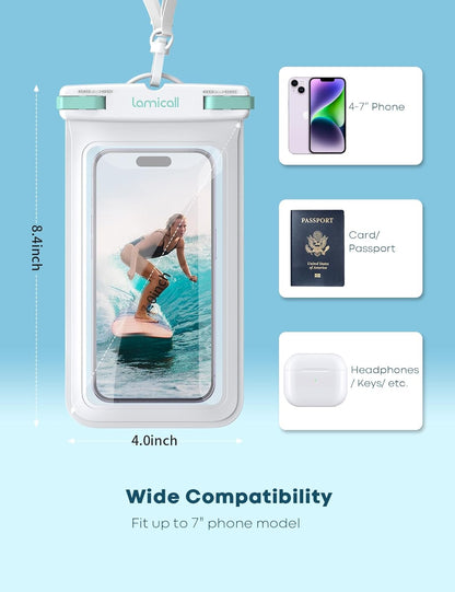 Lamicall 2 Pack Green White Cell Phone Bag, for Mother Mom, Birthday Gift for Father Teens Girls Boys Phone Pouch