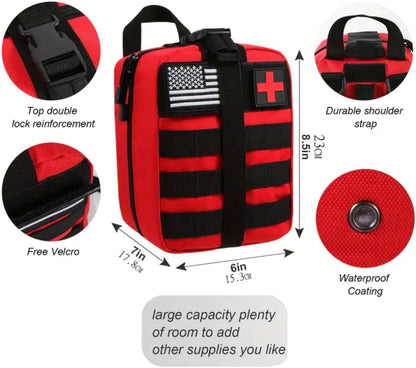 Outdoor Survival First Aid Kit Molle Pouch Survival Kit Gear Emergency Kits Bag for Camping Hunting Hiking Home Earthquake and Adventures
