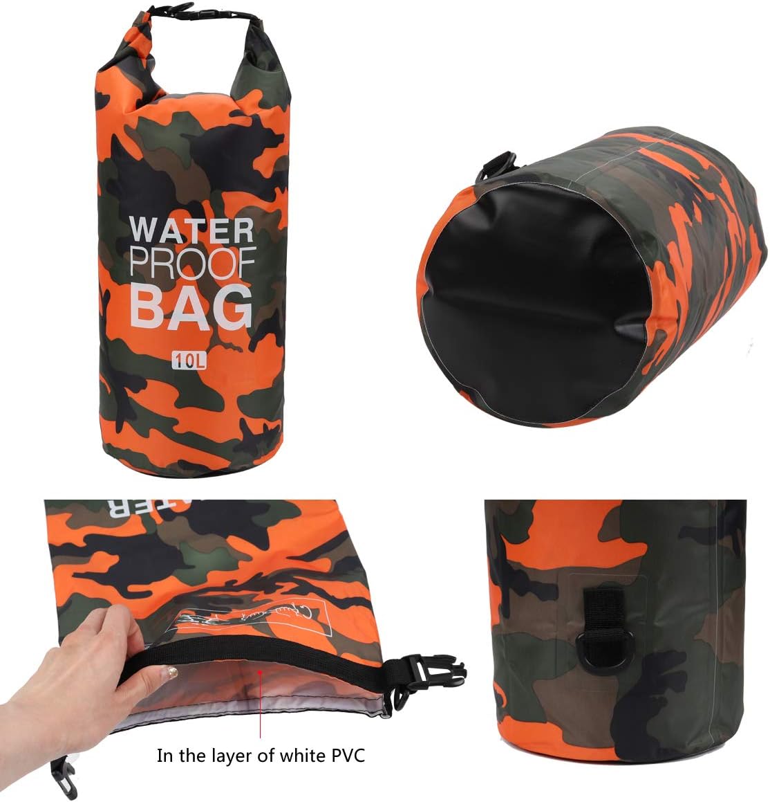 Waterproof Dry Bag 2L/5L/10L/15L/20L/30L, Roll Top Sack Keeps Gear Dry for Kayaking, Rafting, Boating, Swimming, Camping, Hiking, Beach, Fishing with Free Waterproof Phone Case