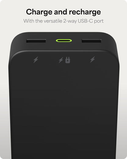mophie Powerstation XL Power Bank 2023-20,000 mAh Large Internal Battery, (2) USB-A Ports and (1) 20W USB-C PD Fast Charging Input/Output Port, Travel-Friendly