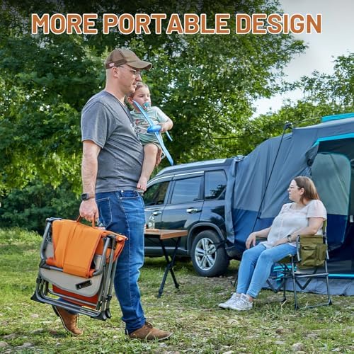 TIMBER RIDGE 400lbs Heavy Duty Camping Chair Portable Directors Chair