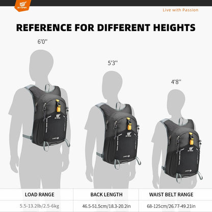 SKYSPER Small Hiking Backpack - 15L Travel Daypack Lightweight Bag Water Resistant Hiking Backpacks for Women Men