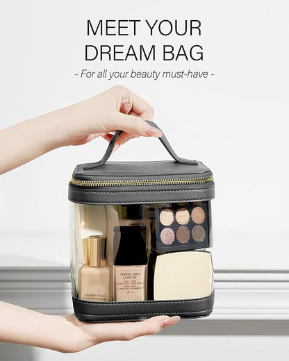 ROWNYEON Clear Makeup Case Toiletry Bag Multipurpose Travel Makeup Train Case - Image 2
