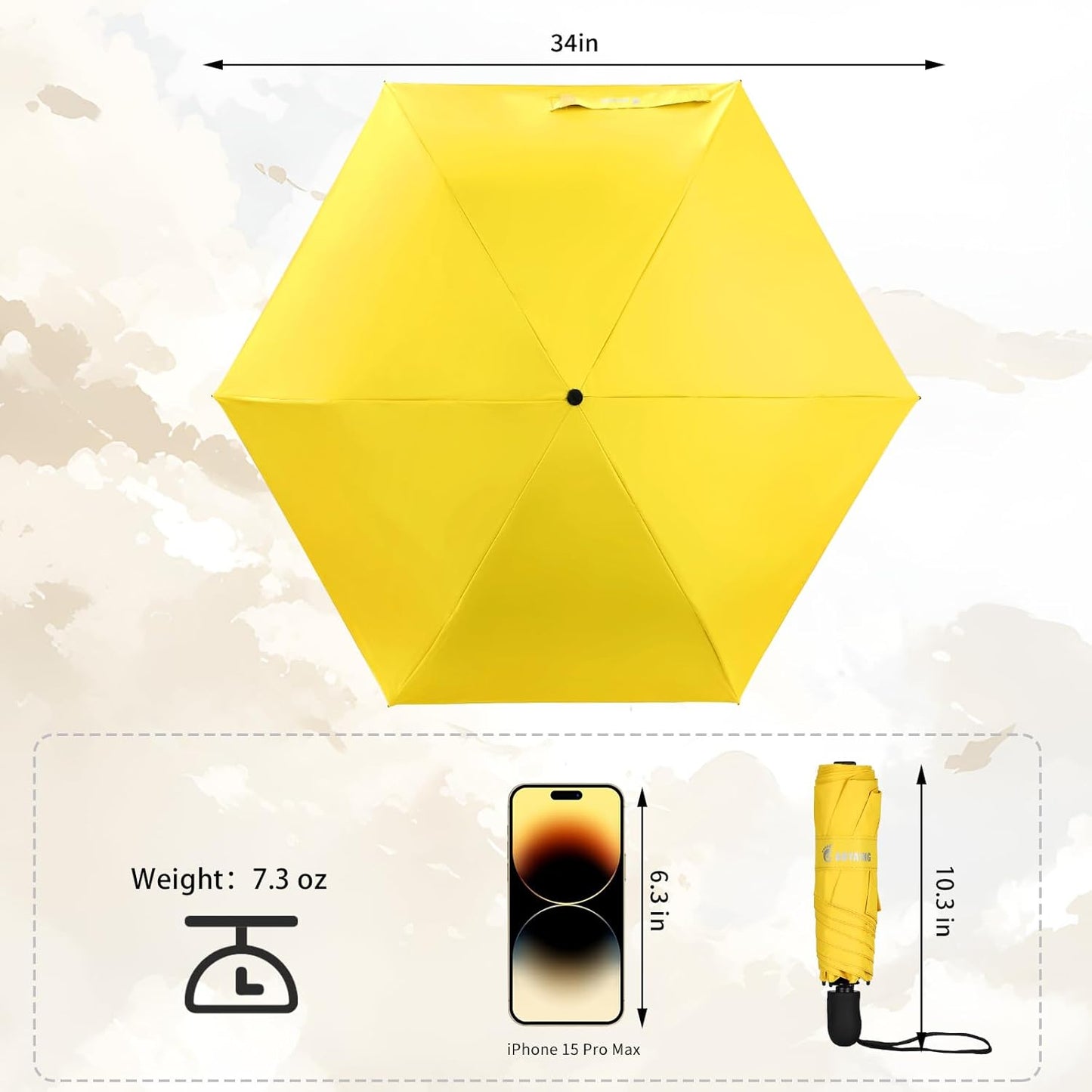 GAOYAING Compact Automatic Travel Umbrella with Case, Mini Small Folding Sun UV, Pocket Purse Umbrella