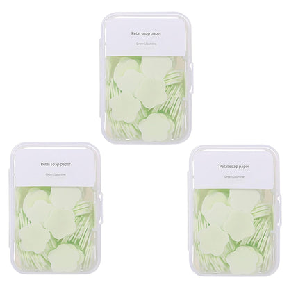 300pcs Portable Hand Washing Soap Sheets, Scented Mini Soap Sheets, Disposable Soluble Soap for Outdoor Travel, Camping, Hiking (Green)