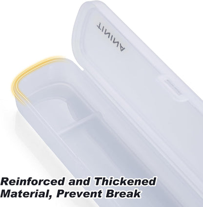 Travel Utensils with Case, 4-Piece Stainless Steel Portable Cutlery Set, Reinforced Case with Buckle Design, Lunch Box for Camping Work School, Include Fork Spoon Knife, Dishwasher Safe, Silver