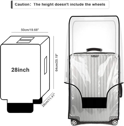 28-inch Luggage Cover Protector Clear PVC Waterproof Suitcase Covers, Travel Luggage sleeves protective Tsa Approved