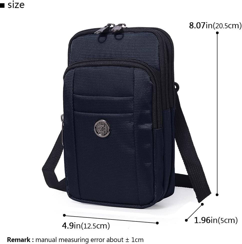 Senient Wolf Waterproof Nylon Multifunctional Phone Crossbody Bag - Small One Shoulder Waist Bag Wallet Travel Passport Case