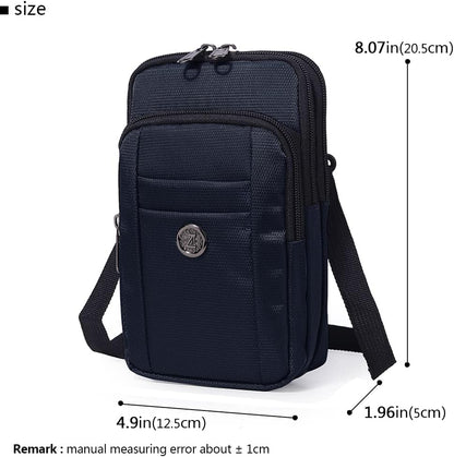 Senient Wolf Waterproof Nylon Multifunctional Phone Crossbody Bag - Small One Shoulder Waist Bag Wallet Travel Passport Case