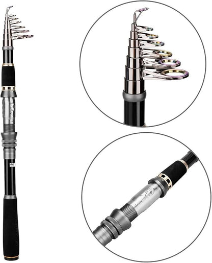 PLUSINNO Fishing Rod, Telescopic Fishing Rod and Reel Combo, Collapsible Travel - Image 2