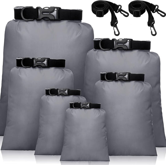 Shappy Waterproof Dry Bag Set 6 Sizes Lightweight Sacks and Long Adjustable Shoulder Strap Outdoor Water Proof Keep Gear Dry Bag Stuff Sacks for Backpacking, Boating, Hiking, Camping