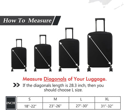 HYPER VENTURE Washable Luggage Cover - Fashion Suitcase Protector Fits 23-26 Inch Luggage (Black, M)