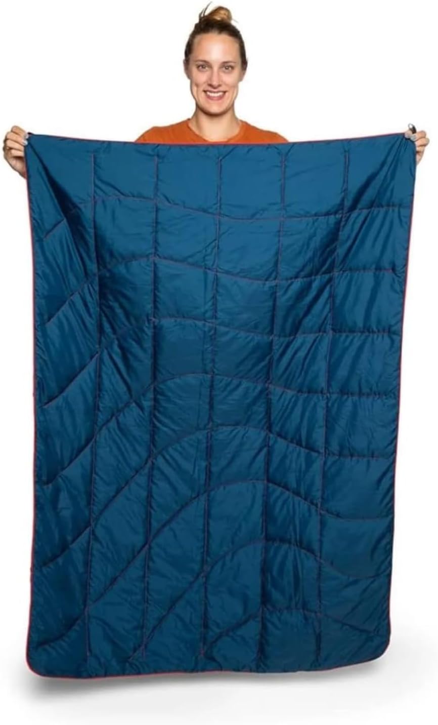 Rumpl The NanoLoft Puffy Blanket | Indoor Outdoor Camping Blanket for Traveling, Picnics, Beach Trips, Concerts | 38" x 52" | Crimson, Travel