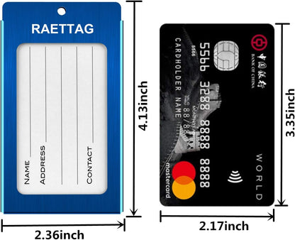 Luggage Tags Metal Suitcase Tags Travel Bag ID Identifier Luggage Tag (2Pack - Blue)