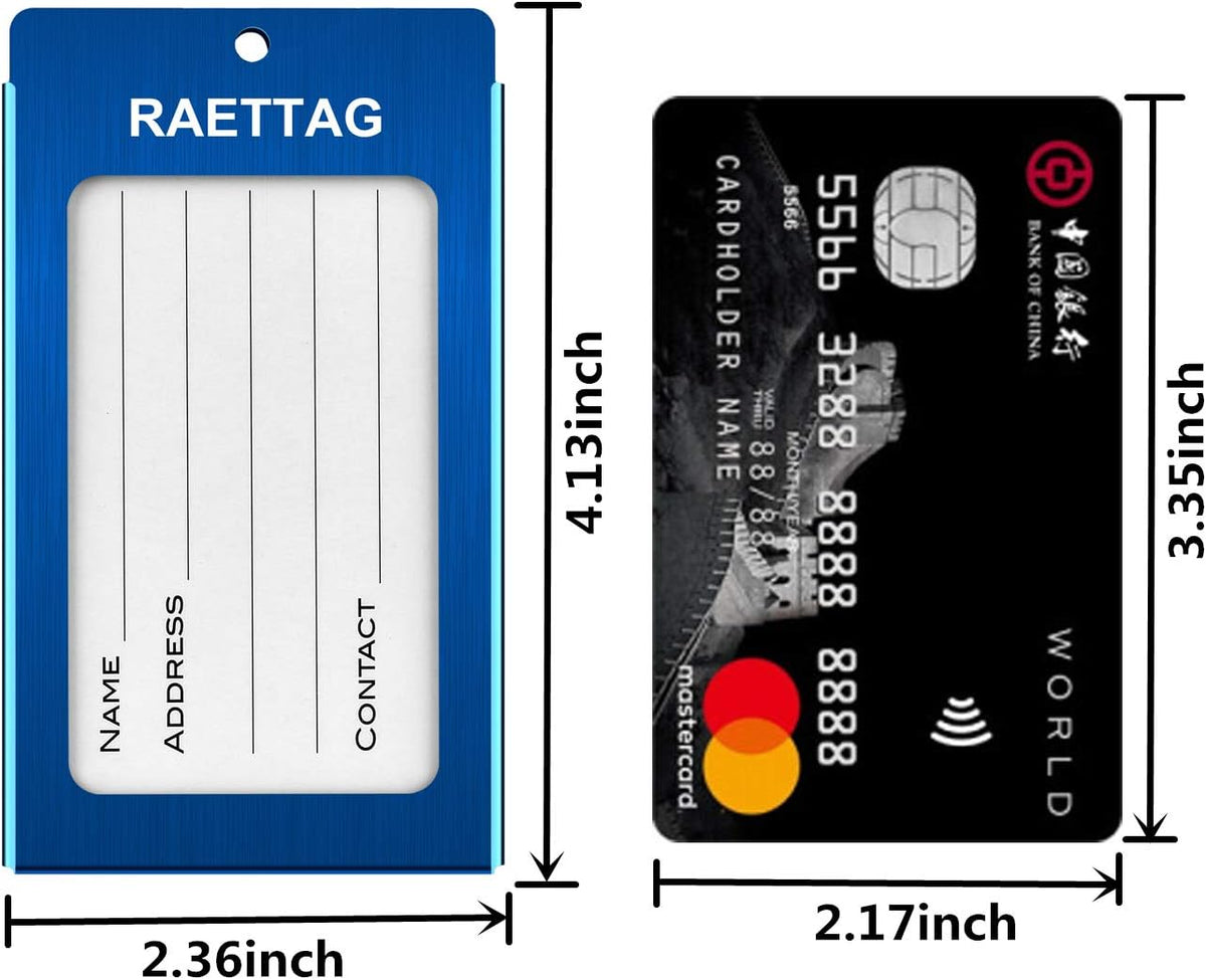 Luggage Tags Metal Suitcase Tags Travel Bag ID Identifier Luggage Tag (Blue 6-Pack)