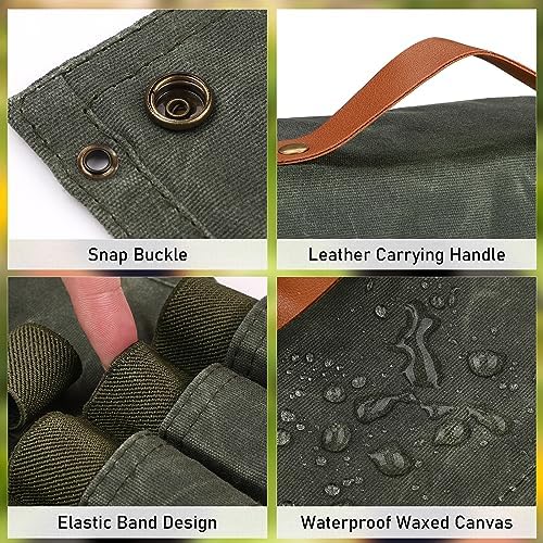 TOBWOLF Portable Spice Bag for Travel, Camping Spice Kit with 8 Jars-Green