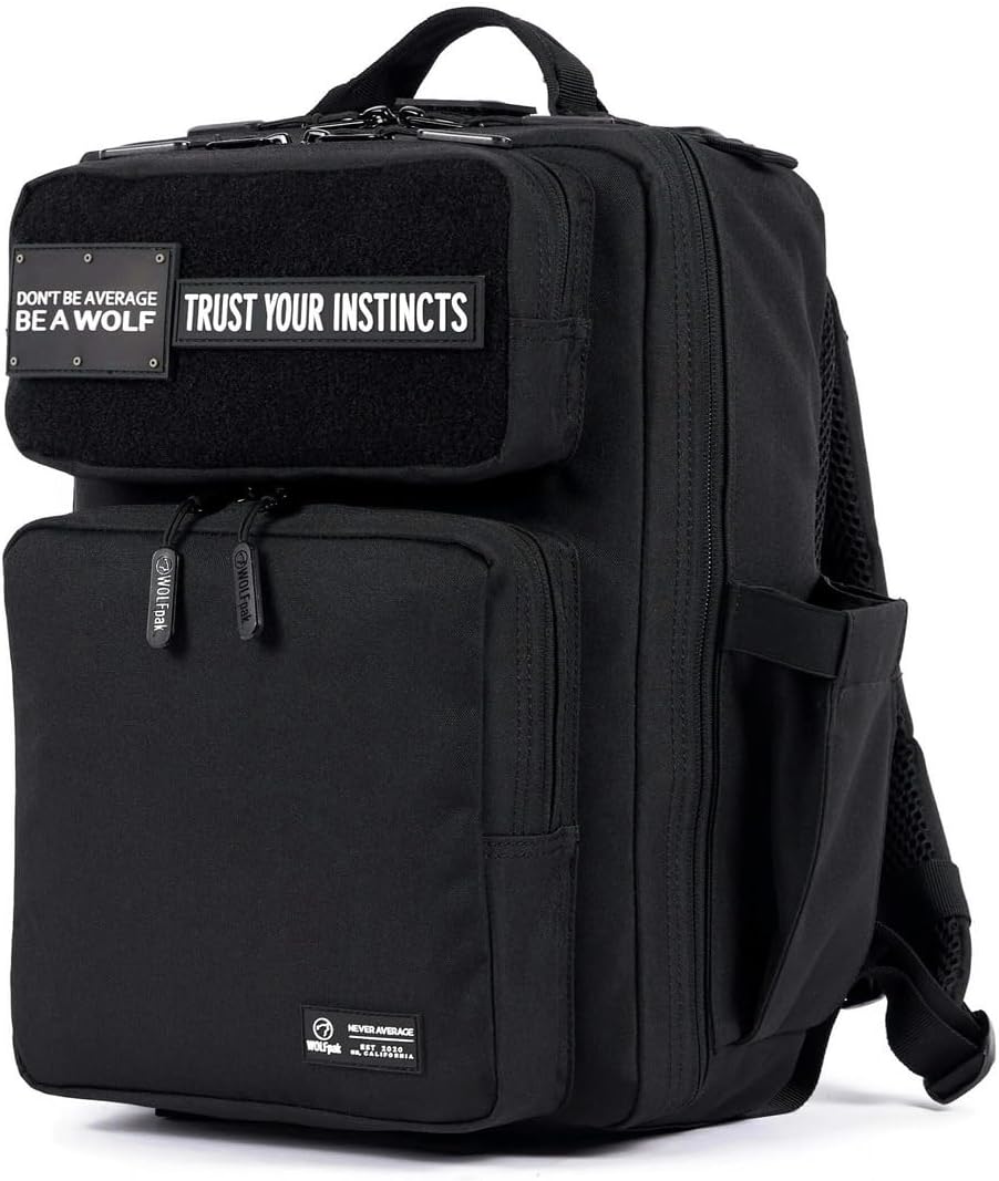 WOLFpak 15L Backpack - Alpha Black - Slim Everyday Carry Backpack for Men & Women, Water-Resistant Minimalist Daypack for Laptop & Travel
