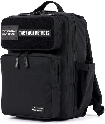 WOLFpak 15L Backpack - Alpha Black - Slim Everyday Carry Backpack for Men & Women, Water-Resistant Minimalist Daypack for Laptop & Travel