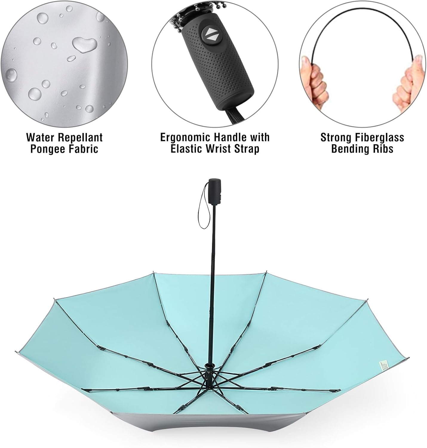 G4Free UPF 50+ UV Protection Large Travel Umbrella 42/46 Inch Auto Open Close Windproof Sun Blocking Umbrella