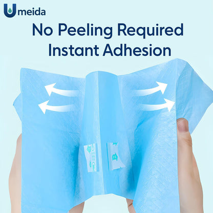 50 Count Disposable Toilet Seat Covers with Secure Adhesive Tabs for a Non-Slip Fit - XL Extra Large, Waterproof, Individually Wrapped for Travel, Kids, Adults, and Public Restrooms