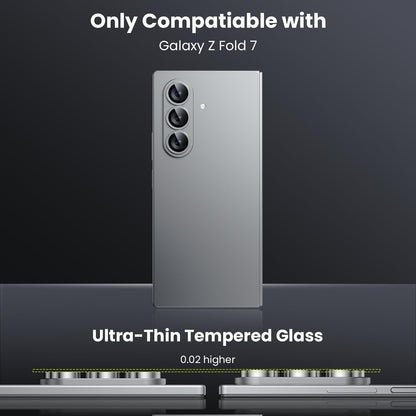 WSKEN for Z Fold 7 Camera Lens Protector Case Cover - Ultra HD Anti-Reflective Tempered Metal Glass Anti Scratch Rear Camera Screen Protector Film for Samsung Galaxy Z Fold 7 5G Accessories,Silver