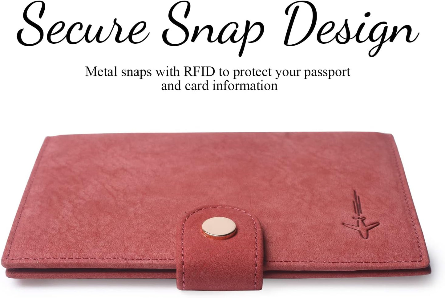 Genuine Leather Passport Case, RFID Passport Cover with Credit Card Holder for Women and Men Family ID Travel