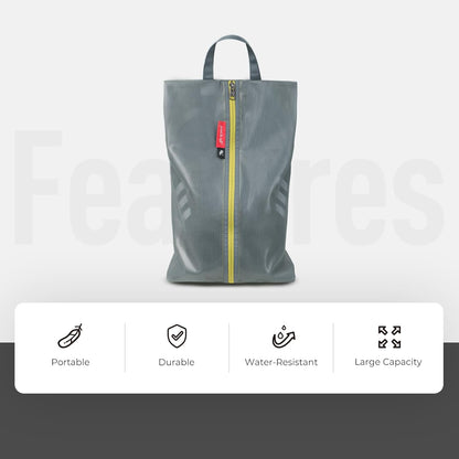 pack all Plus-Sized Shoe Bag for Travel, Water-Resistant Shoe Pouch for Gym, Odor-Resistant Soccer Cleats Bag for Sport (Grey, 1-Pack)