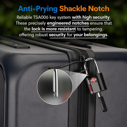 TSA Approved Luggage Locks, Ultra-Secure Dimple Key Travel Locks with Zinc Alloy Body