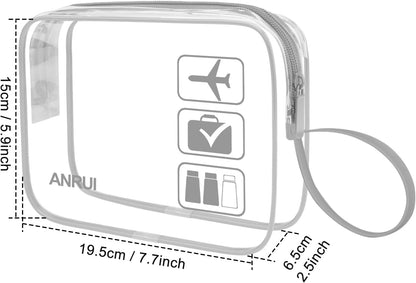 ANRUI Makeup Bags Clear Cosmetic Bag for Women Small Makeup Pouch for Girls/Kids Travel Toiletries Organizer Bags Waterproof Travel Liquids Storage Bags