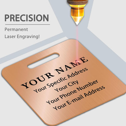 Personalized Luggage Tags for Suitcases (2/4/6/8 Pack) - Custom Engraved Metal Travel Tag, Customizable Pattern/Name/Text for Bags Backpacks Suitcases