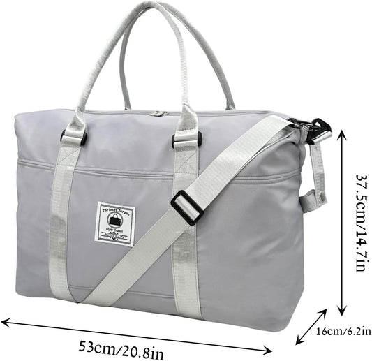 Travel Duffle Bag, Waterproof Sport Tote Gym Bag for Women Men, Overnight Weekender Carry On Bag with Wet Pocket