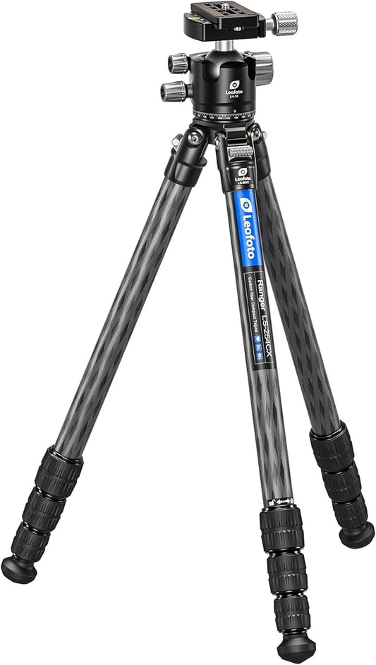 Leofoto Professional Camera Tripod, 50" Compact Carbon Fiber Tripod for DSLR Video Camcorder, 4 Leg Sections, 360° Ball Head, Max Load 8KG/18Lb (LS-254CX+LH-36)