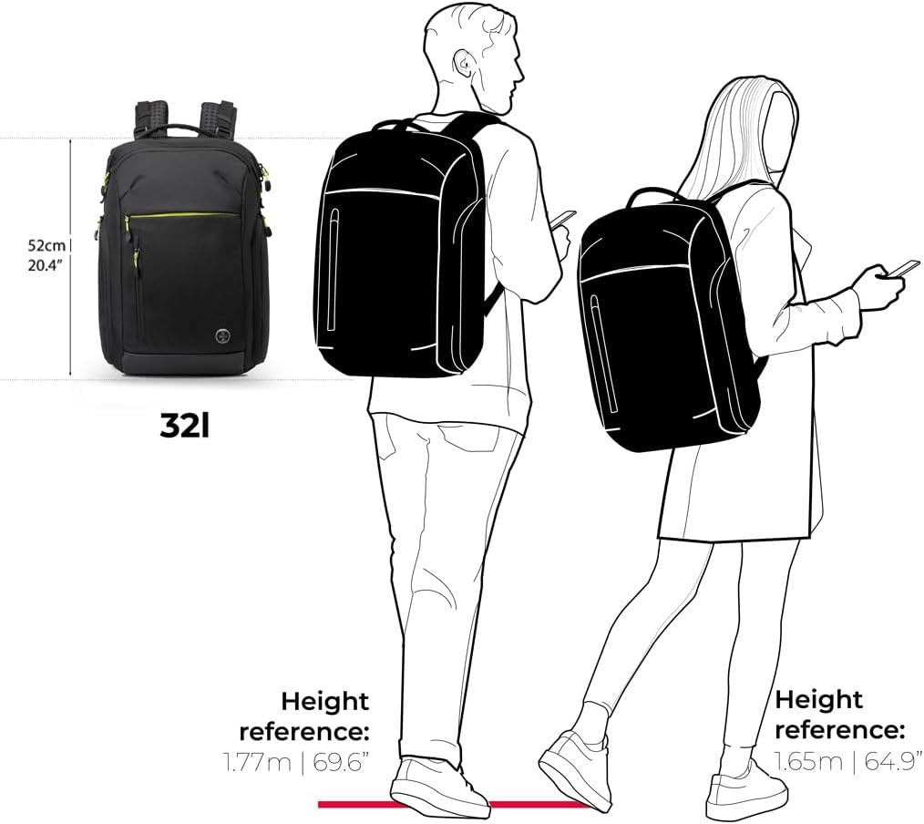 Swissdigital Design Large Travel Backpack for Men & Women,17 Inch Big Laptops Backpack with USB Charging Porert, Carry on Business Anti-thief Computer Backpack With RFID Protection, Black| JAVA