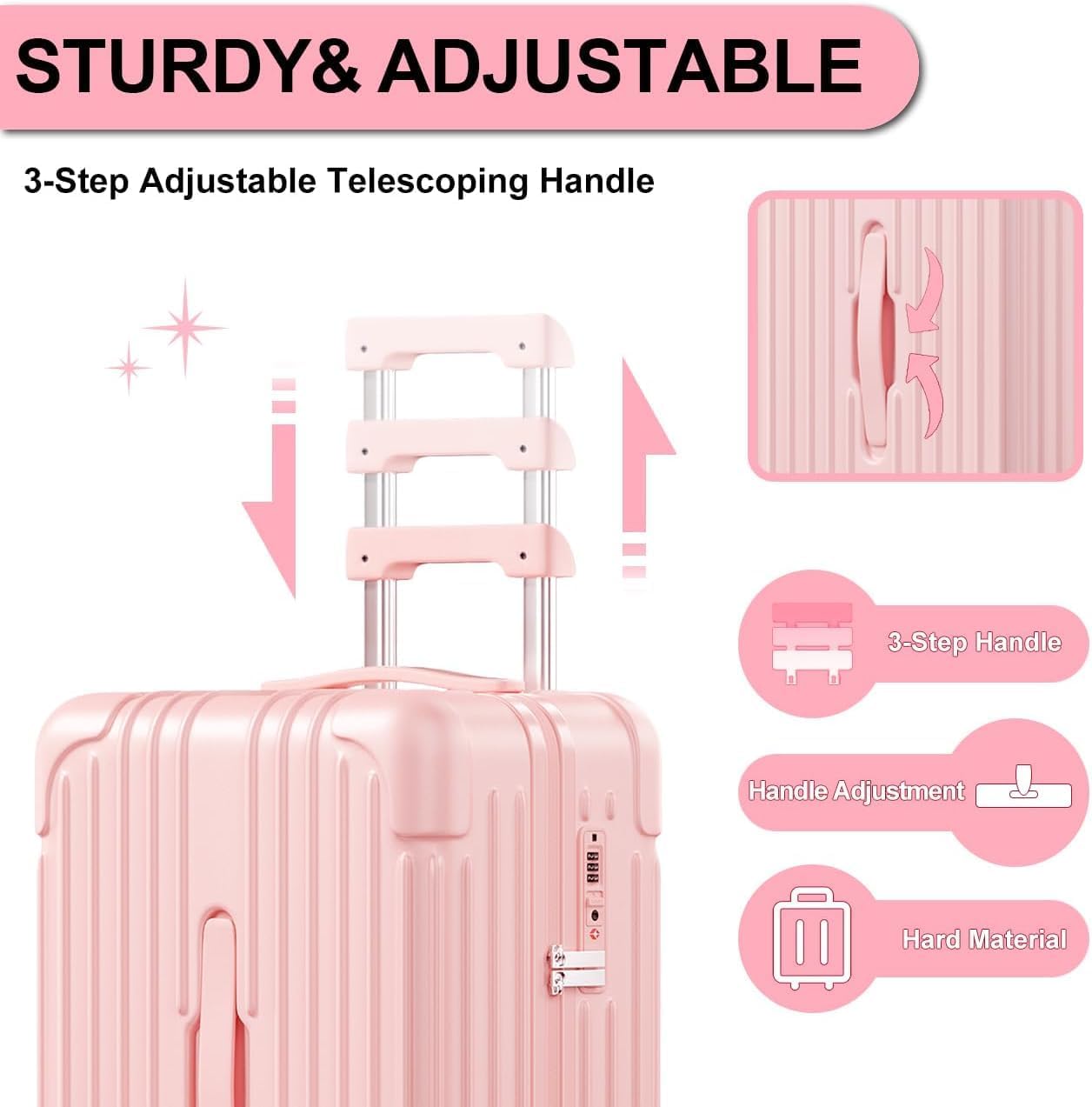 Krute 28 inch Luggage with Spinner Wheels Checked Suitcases with USB Port and Cup Holder TSA Lock PC+ABS Hardside Luggages