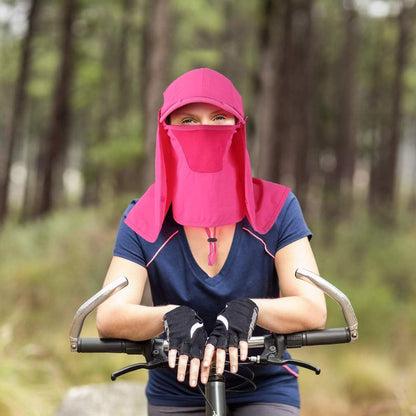 Foldable Sun Cap, Fishing Hats, UPF 50+ Protection Caps with Face Mask Neck Flap